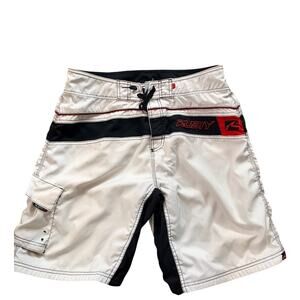 Vintage rusty boardshorts red and white size 36